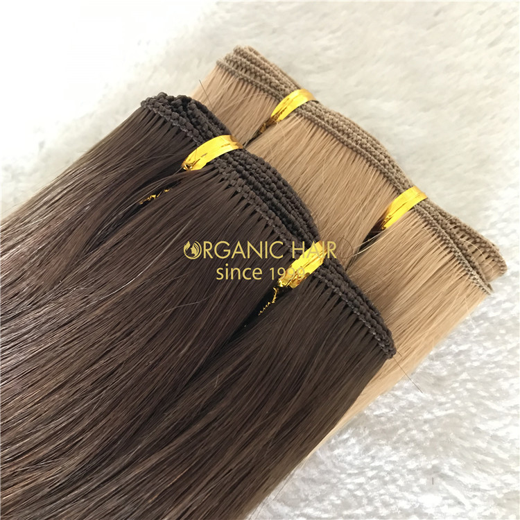 Human full cuticle hand tied wefts on sale X183